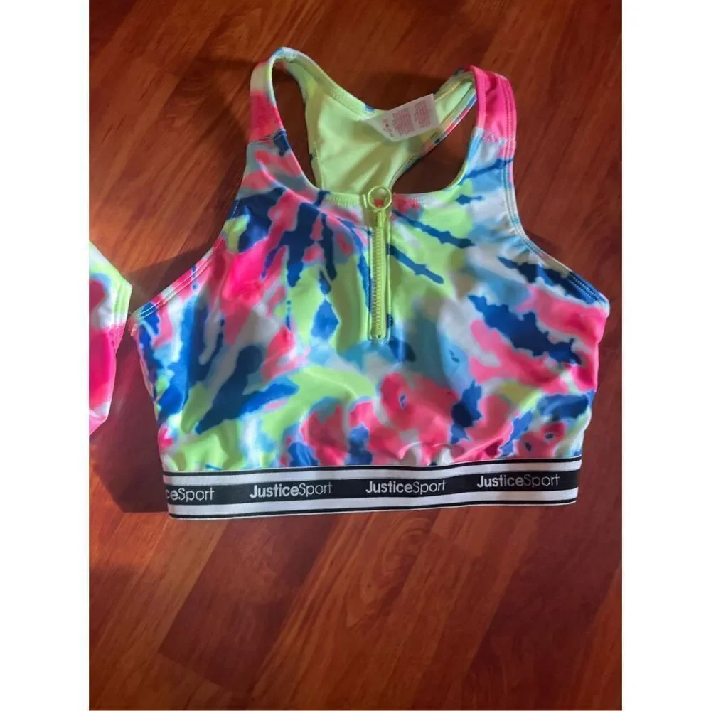 New! Justice Surf's Up Two-Piece Zip Bikini size 12-14